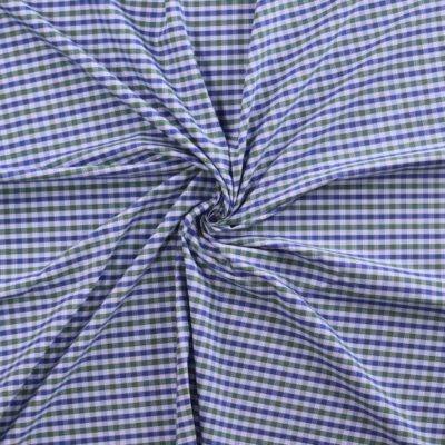 Karo-Stoff Blau-Grün | Baumwoll-Polyester-Mischgewebe | pflegeleicht & robust