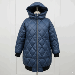 Steppstoff beidseitig – Blau mit Wendeoptik