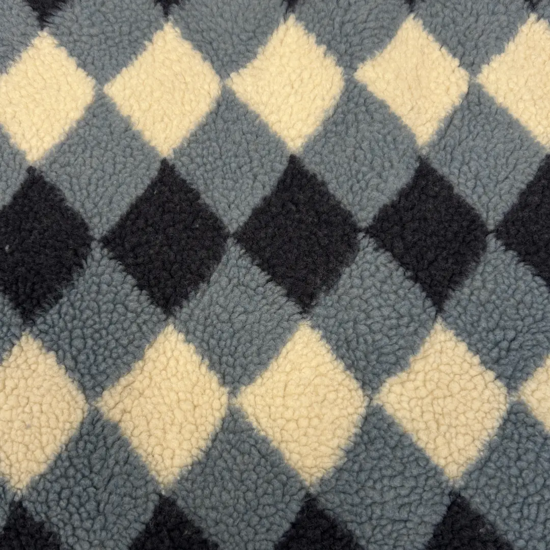Teddyfleece Kariert – Blau/Creme – Kuschelig & Warm