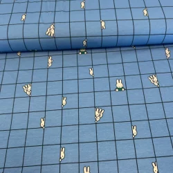 Miffy Jersey – Blau – Lizenzstoff mit süßem Hasen-Print
