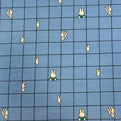 Miffy Jersey – Blau – Lizenzstoff mit süßem Hasen-Print