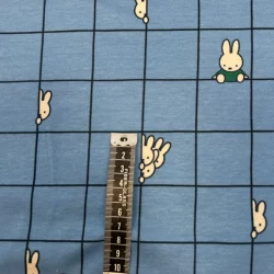 Miffy Jersey – Blau – Lizenzstoff mit süßem Hasen-Print