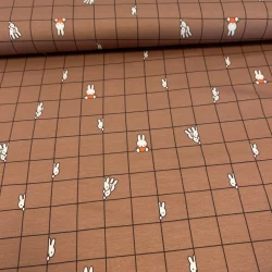 Miffy Jersey – braun – Lizenzstoff mit süßem Hasen-Print