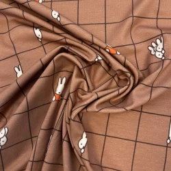 Miffy Jersey – braun – Lizenzstoff mit süßem Hasen-Print