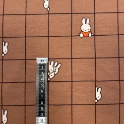 Miffy Jersey – braun – Lizenzstoff mit süßem Hasen-Print