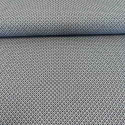 Jacquard Stoff mit Rautenmuster – Blau/Schwarz/Weiß – Weich & Formstabil