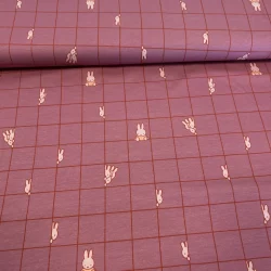 Miffy Jersey – Rosa – Lizenzstoff mit süßem Hasen-Print