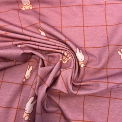 Miffy Jersey – Rosa – Lizenzstoff mit süßem Hasen-Print