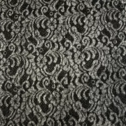 Ornament Wollmischstoff – Grau/Schwarz – Für Mäntel & Jacken