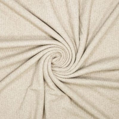 Weicher Feinstrick – elastischer Viskose-Mix in Naturbeige für Pullover, Cardigans & Kleider