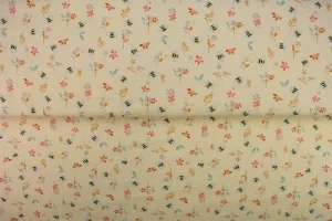 ???? Baumwolljersey „Busy Bees“ – Bienenzauber auf Vanille