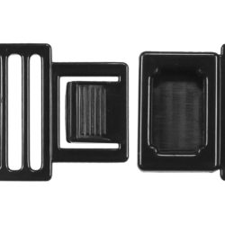 Steckschnallen flach 25 mm – Steckverschluss / Klickverschluss schwarz, 2 Stück