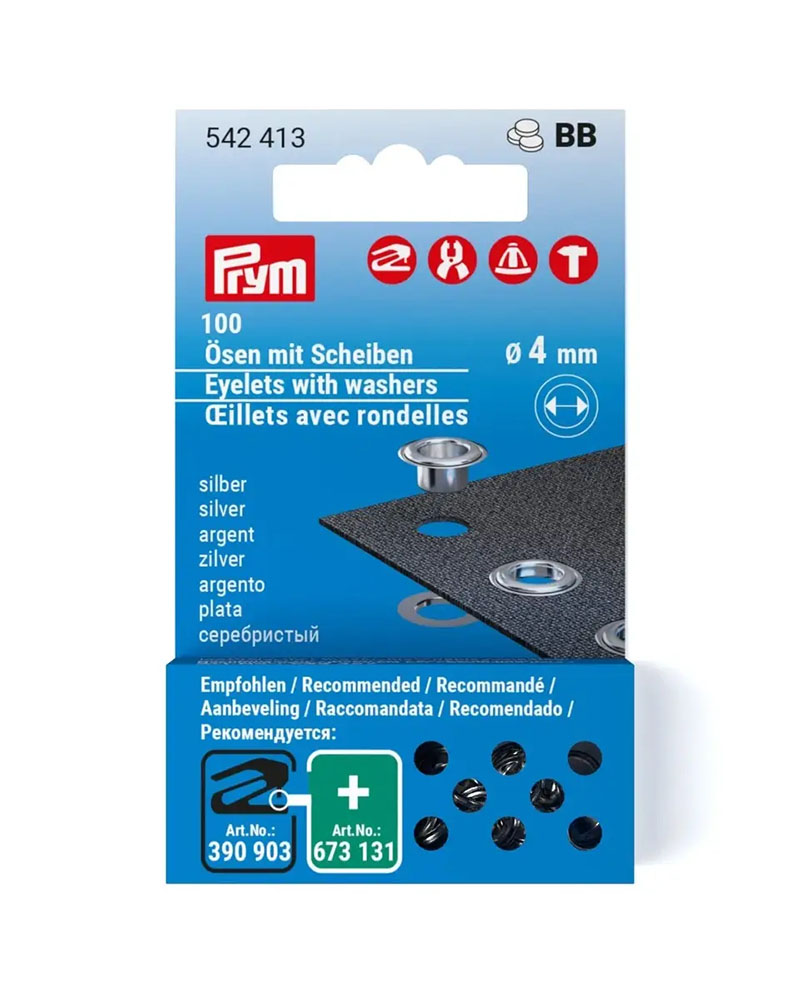 Prym Ösen mit Scheiben – Nachfüllpackung 4 mm