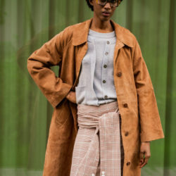 Alternative view of FM420102 – Woven VI/PL/EA Y/D Bengaline Check – Bordeaux