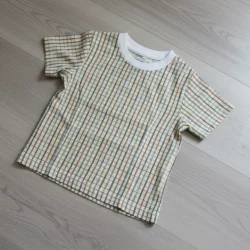 Baumwolljersey „Sunny Checks“ – kariert in Beige-Gelb | Meterware