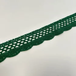 ???? Baumwollhäkelborte „Emerald Edge“ – 40 mm