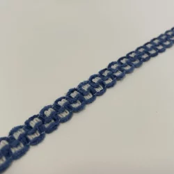 Chenilleborte „Blue Velvet Link“ – 15 mm