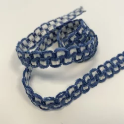 Chenilleborte „Blue Velvet Link“ – 15 mm