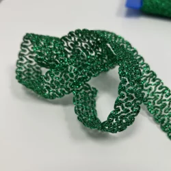 Glitterborte „Emerald Sparkle“ – 22 mm