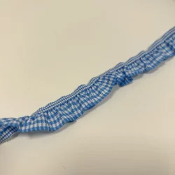 ???? Rüschenborte „Karo Blue Elastic“ – 20 mm