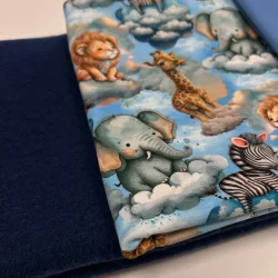 ???? Stoffpaket „Wolken-Safari“ – Dunkeljeans Walk • Limitierte Edition