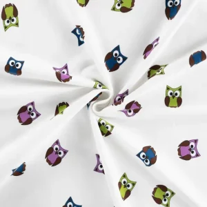 Baumwoll-Jersey „Colorful Owls“ – fröhlicher Eulenstoff für kreative Nähideen