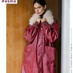 FM417076 – Woven PL Foil Crackle Brushed Dark Red