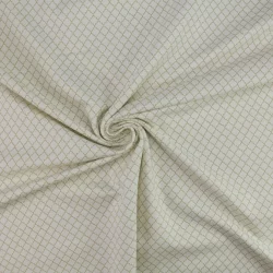 ???? Baumwolljersey „Green Lattice“ – zartes Rautenmuster in Hellbeige