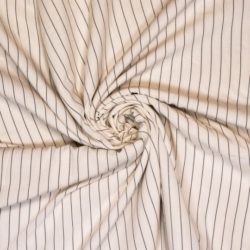 Viskose „Fine Stripes“ – weich fallender Nadelstreifen in Natur & Schwarz