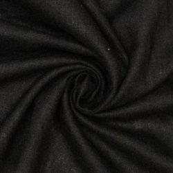 Leinenstoff Schwarz – doppelt vorgewaschenes Leinen aus 100 % Leinen