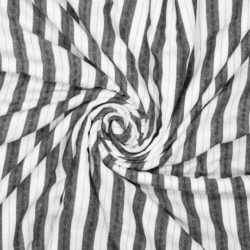 Viskose-Leinen „Graphic Stripes“ – moderner Streifenstoff in Schwarz & Natur