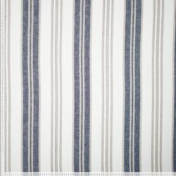 Viskose-Leinen „Nordic Stripes“ – luftiger Streifenstoff in Natur & Blau