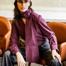 Alternative view of FM791044 – Woven CO/EA Paper Touch – Dunkelpflaume