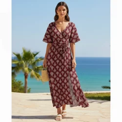 Baumwoll-Voile Retro Cognac – leichter Baumwollstoff | Meterware