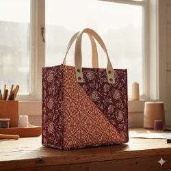 Quilted Baumwollstoff „Terracotta Bloom“ – doppelseitig, gesteppt, 100 % Baumwolle