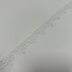 Spitzenborte 20 mm – Weiß mit Schlaufenkante