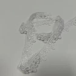 Spitzenborte 20 mm – Weiß mit Schlaufenkante