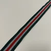Ripsband 30 mm – Grün mit Rot-Silber-Streifen