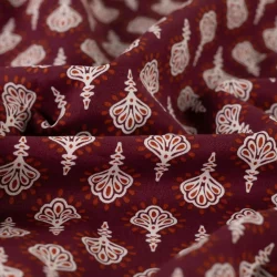 Baumwoll-Voile Retro Cognac – leichter Baumwollstoff | Meterware