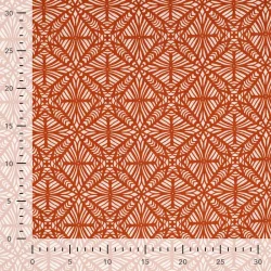 Baumwoll-Voile „Terracotta Geo“ – leichter Baumwollstoff mit geometrischem Ethno-Muster
