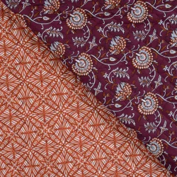 Quilted Baumwollstoff „Terracotta Bloom“ – doppelseitig, gesteppt, 100 % Baumwolle