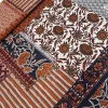 Baumwoll-Voile „Patchwork Terracotta“ – leichter Baumwollstoff mit Retro-Patchwork-Design