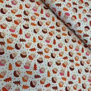Jersey Stoff Eichelchen – weicher Baumwolljersey mit Herbstmotiv