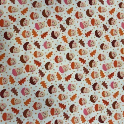 Jersey Stoff Eichelchen – weicher Baumwolljersey mit Herbstmotiv