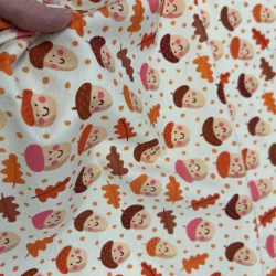 Jersey Stoff Eichelchen – weicher Baumwolljersey mit Herbstmotiv