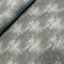 French Terry angeraut „Sternenzauber Rauchblau“ – kuschelig, ruhig & traumhaft schön