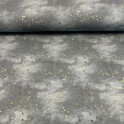 French Terry angeraut „Sternenzauber Rauchblau“ – kuschelig, ruhig & traumhaft schön