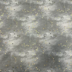 French Terry angeraut „Sternenzauber Rauchblau“ – kuschelig, ruhig & traumhaft schön