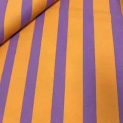 French Terry Streifen Senf–Lila – weicher Sommersweat mit diagonalem Muster