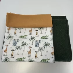 Wollwalkset „Safari Freunde“ – 1 m Walk + 1 m Jersey + 0,5 m Bündchen